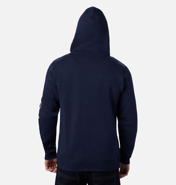 Columbia Logo Hoodies Navy White For Men's NZ70413 New Zealand